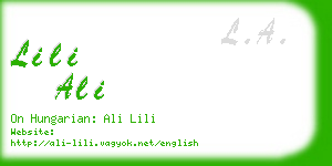 lili ali business card